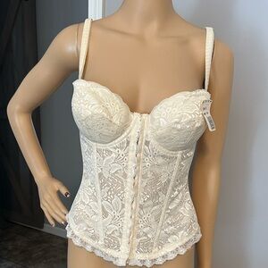 Elegant Vintage La Bien NOS Lace Bustier Corset in Cream RARE USA🇺🇸